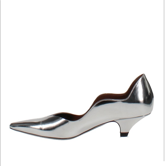 $595 NEW Proenza Schouler silver wave kitten heels 36.5 6 6.5 pointy almond toe - Picture 6 of 6